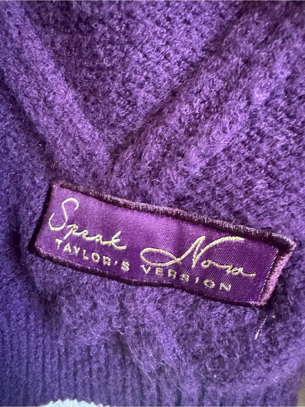 Speak Now Taylor Swift Purple Cable-Knit Star V-Neck Button Cardigan XL/XXL FLAW - Picture 6 of 9